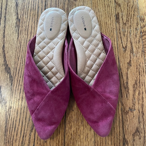 Birdies The Swan Suede Slide Pointed Toe Mule In Cranberry 9 - Picture 6 of 6